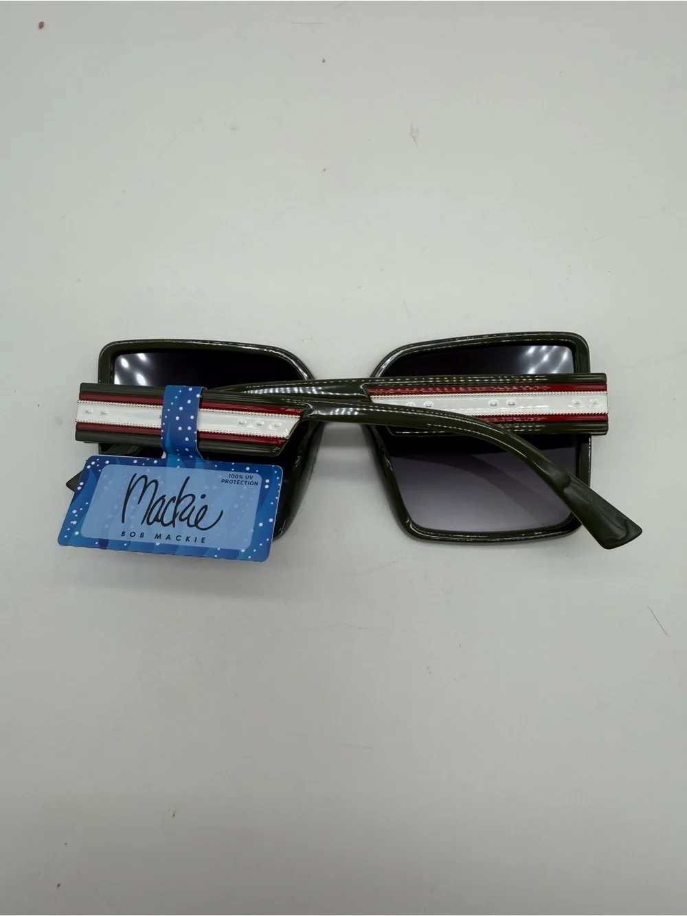 Bob‎ Mackie Oversized Square Sunglasses - Black Frame, Purple Gradient Lenses